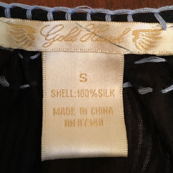 Gold Hawk black silk embroidered blouse - Picture 6 of 7